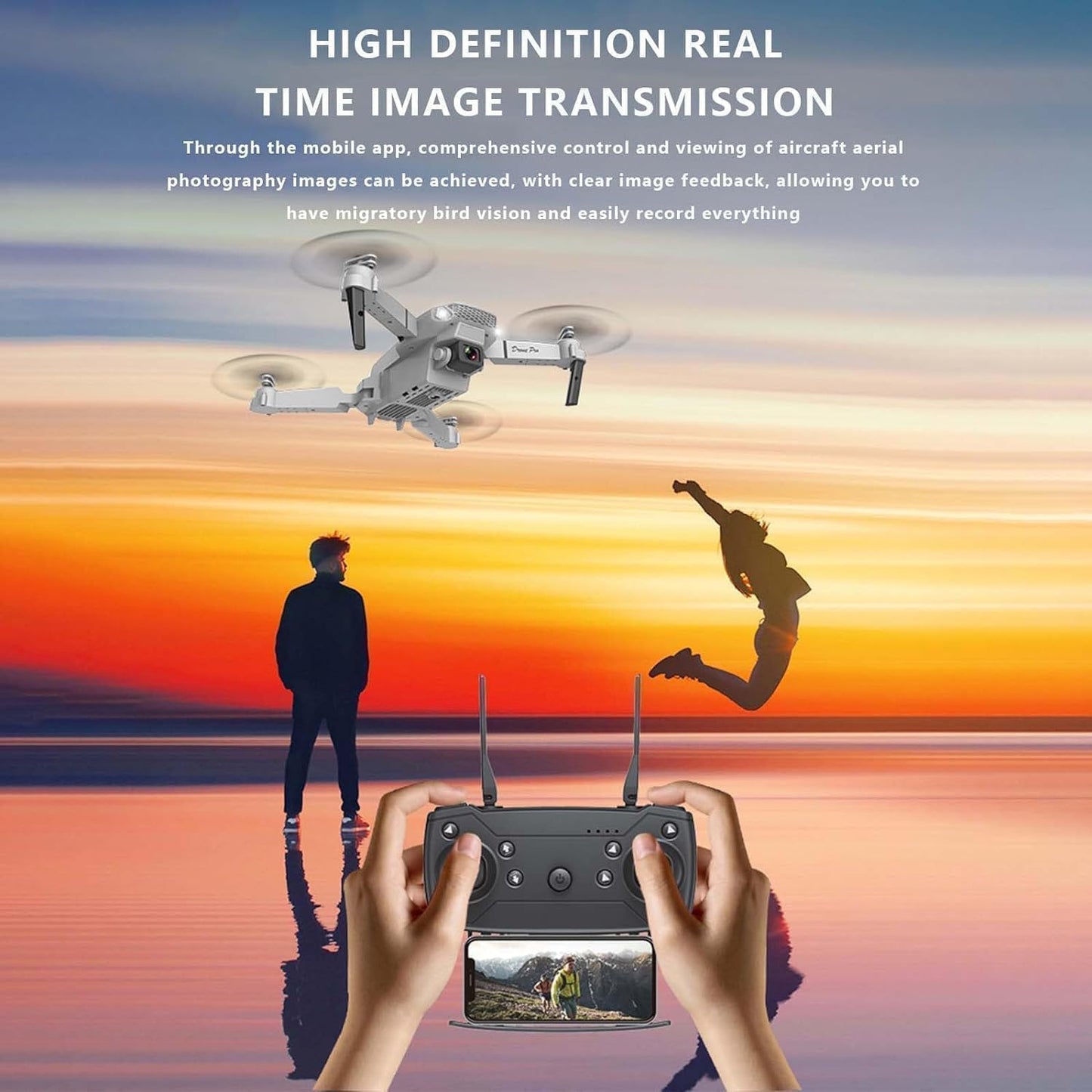 4K Camera Drone For Adults - FPV Foldable RC Drone with 2 Camera & 2 Batteries, Long Flight Time.